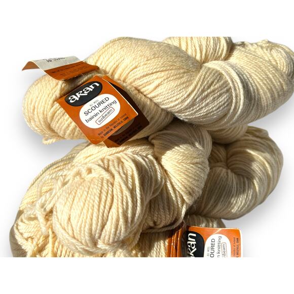 4 Hanks Vtg Sunbeam Aran Scoured Irish Wool Sweater Yarn 🧶 #1 Bainin Natural - Picture 11 of 16
